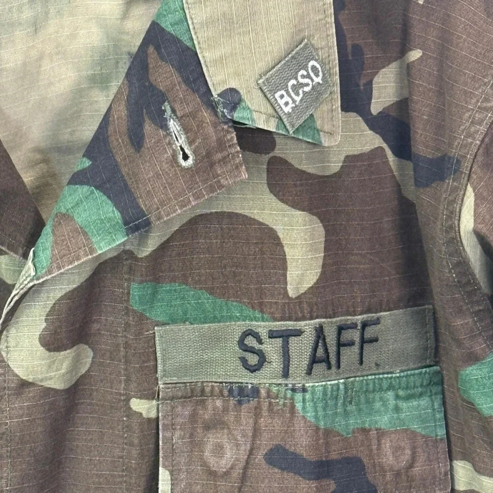 American Apparel US Military woodland camo BDU Jacket staff BCSO medium regular‎